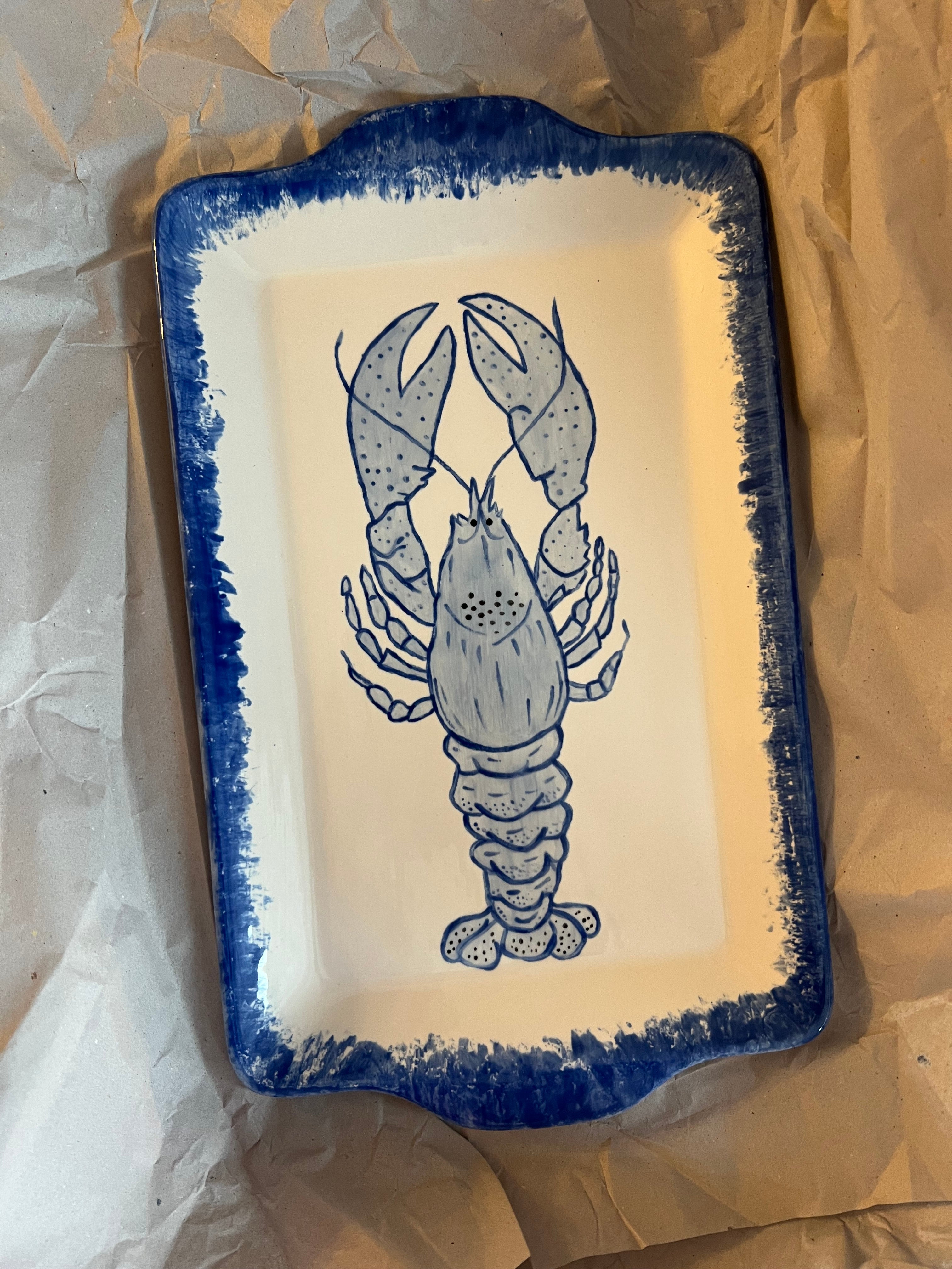 Keramikplatte BLUE LOBSTER - handmade with love in Munich